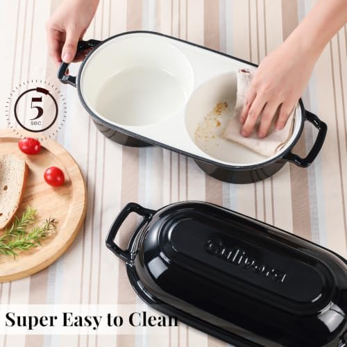 Cast Iron Double Dutch Oven, Mini Enamel Sourdough Bread Pan with Lid - Image 5