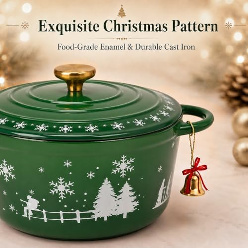 5QT Enameled Cast Iron Dutch Oven with Lid, Pot for Sourdough Bread Baking - Image 6