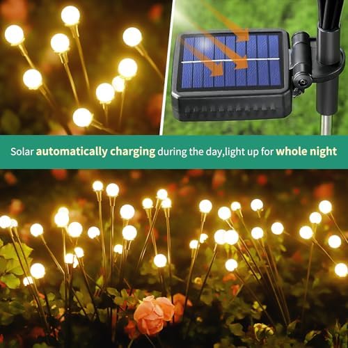 Solar Lights Outdoor Waterproof, 10 Packs 80LED, Solar Garden, Patio, Garden Decor, Patio Decor, Firefly Outdoor, Unique Gifts for Women, Gifts for Grandma - Image 3