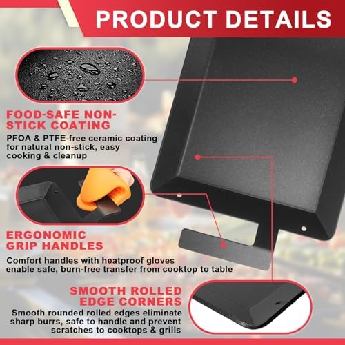 Universal Carbon Steel Griddle for Gas Grill, Stove top & Induction Cooktop - Image 4