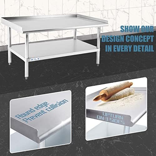 Hally Stainless Steel Equipment Stand 28"x48" Commercial Prep & Work Table - Image 5