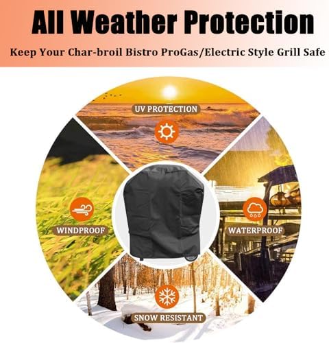 Grill Cover for Charbroil Bistro Pro Electric Grill, Waterproof Outdoor Griddle Cover for Char Broil Bistro Pro Grill Model 25302145 25302146 25302148 25302161 CB1250073P4 Gas Grill Accessories - Image 6