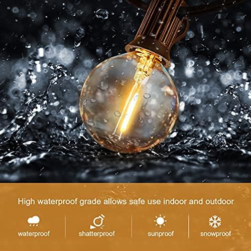 HISTAR 48ft Led Outdoor String Lights for Patio with 26 Globe Bulbs - Image 5