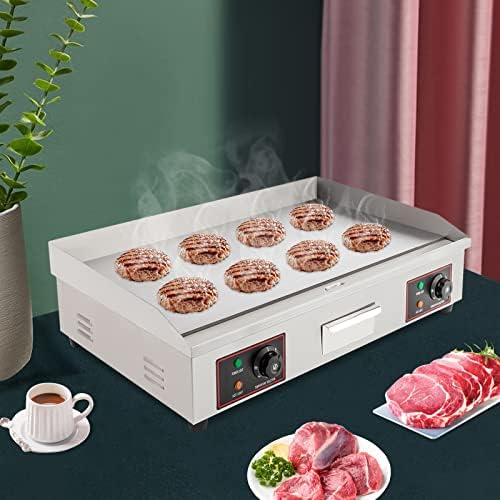 30-Inch Electric Grill Commercial Electric Grill Nonstick Electric Grill Plate Teppanyaki Flat Top Grill Stainless Steel Adjustable Temperature Control 122°F-572°F 3000 W - Image 5
