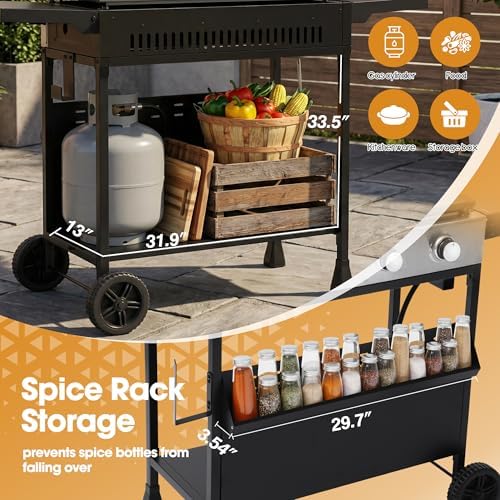 4-Burner Propane Gas Griddle with Removable Stand, 40,000 BTU - Image 6