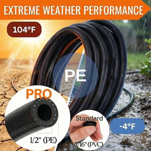 240FT Drip Irrigation System for Garden: 30 Nozzles 1/2" PE Tubing Automatic Watering Kit Adjustable Misting Sprinkler Mister 1/4" Hose for Water Plants Tape Raised Beds Lawn Outdoor Greenhouse - Image 4