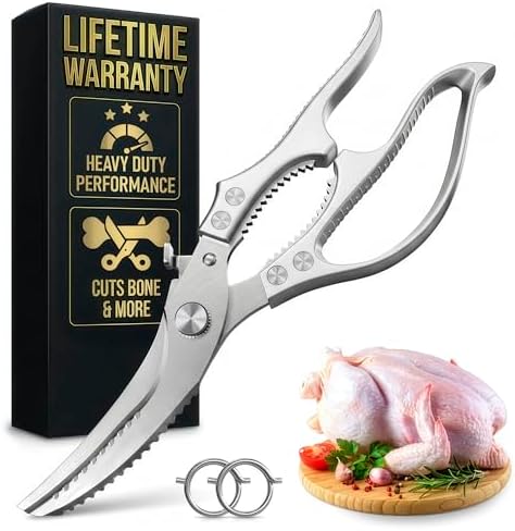 Stainless Steel Poultry Shears, Hardened Blades, Safety Lock by LIBERHAUS
