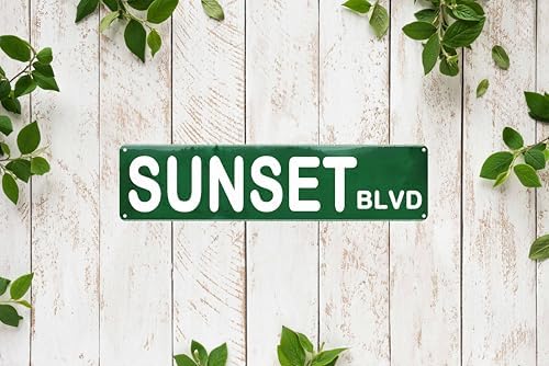 Sunset Blvd Metal Sign 4x16in Retro Hollywood Street Plaque for Home Wall Bedroom Living Room Office Decor - Image 6
