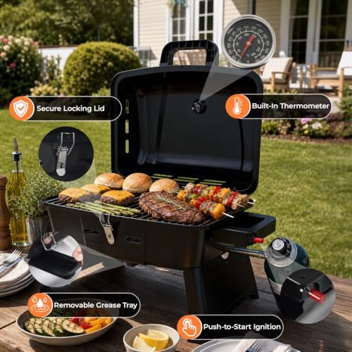 Brand-Man Portable Propane Gas Grill 1 Burner 10,000 BTU 240 sq.in. - Image 6