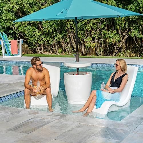 Step2 Vero Pool Chair, Fade-Resistant, Waterproof Patio Furniture for Sun Shelf, Use in Pools up to 9-Inches of Water, Weighted, White - Image 2