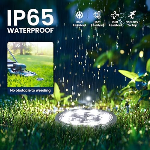 SOLPEX 10 Pack Solar Ground Lights Outdoor, Backyard Decor Cool White - Image 6
