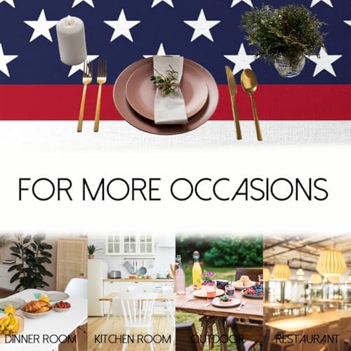 4th of July Tablecloth 54x54 Inch Square American Flag Patriotic Party Tablecloths Polyester Table Cloth for Holiday Parties Kitchen Dining Indoor Outdoor - Image 7