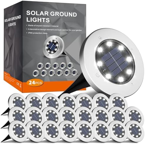 INCX Solar Lights Outdoor Waterproof, Warm White, 16 Pack Ground Lights by INCX