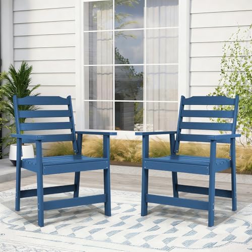 FUNBERRY Outdoor Dining Chairs Set of 4, HDPE Patio Chairs for Outside - Image 2
