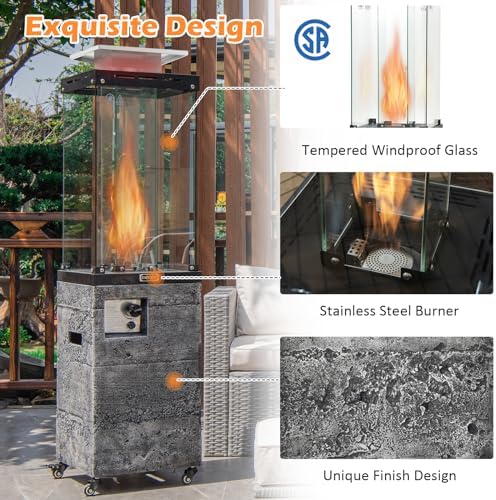 Tangkula 41,000 BTU Propane Patio Heater with Waterproof Cover (Grey) - Image 6