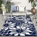 GENIMO Outdoor Rug, Waterproof Plastic Rugs for Patio, 6'x9' Sapphire White by GENIMO