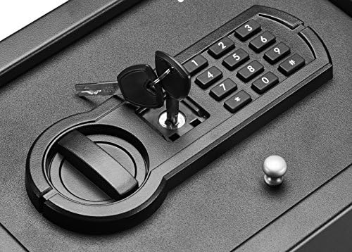 Amazon Basics Small Slim Desk Drawer Security Safe with Programmable Electronic Keypad, Secure Quick Access, 0.1 Cubic Feet, Black, 11.8"W x 8.6"D x 4.4"H - Image 6