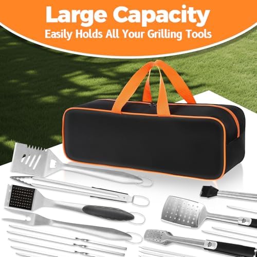 Grill Utensil Storage Bag for Outdoor Grilling, 20 x 6 x 5 in, Black - Image 4