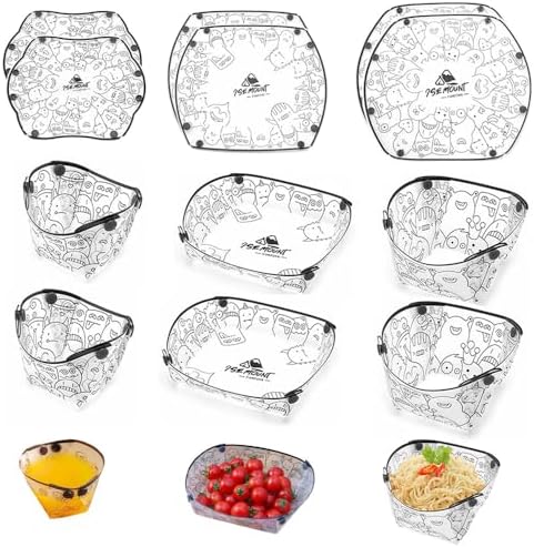 MIUPOO Collapsible Bowl Plate Cup Set,Portable Mess Kit,Food Grade Material Free Folding Plate for Lunch Family Picnic,Collapsible Set of 6, 3 Sizes by WelcometoMIUPOO