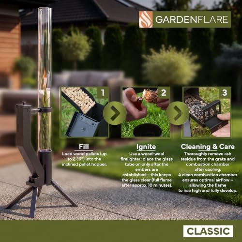Wood Pellet Patio Heater & Pellet Fire Pit, Stainless Steel, 51in, Black - Image 6