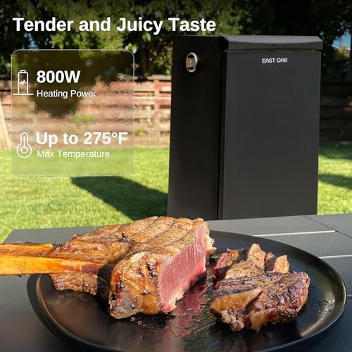 EAST OAK 30" Outdoor Electric Smoker with Side Chip Loader for up to 6x Longer Uninterrupted Smoke, 725 sq in Large Cooking Area, Digital 12-Hr Timer & Easy-Rolling Wheels - Image 4