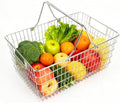 Wire Harvest Basket, Kitchen Organizers and Storage with Foldable Handle - 15.0"x9.8"x6.9" Portable Stainless Steel Picnic Baskets for Gathering Vegetables,Fruits,Kitchen,Garden,Picnic&Shopping (1, L) by LOVEERCT