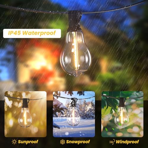 Outdoor String Lights 100FT Patio Lights Waterproof for Backyard Porch Deck - Image 2