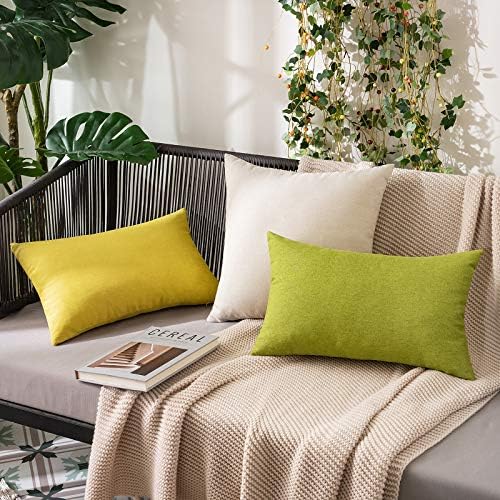 MIULEE Decorative Outdoor Pillow Covers Lumbar Waterproof 12x20 Green - Image 3