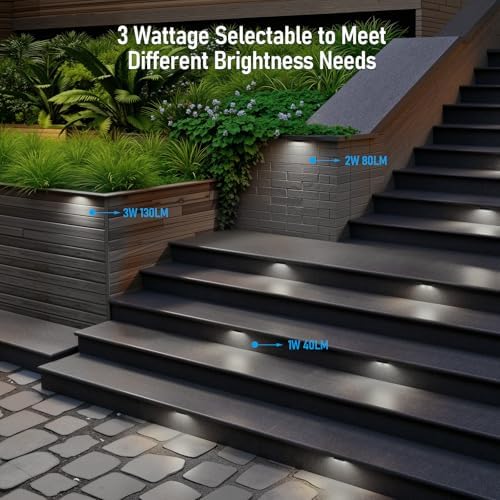 LEONLITE 8-Pack 4 Inch LED Hardscape Lighting, 1W/2W/3W, 5000K Daylight - Image 2