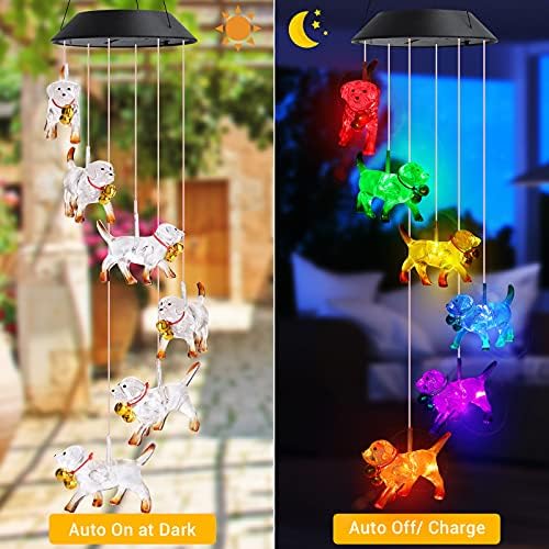 Toodour Solar Wind Chime, Color Changing Wind Chimes Dog - Image 2