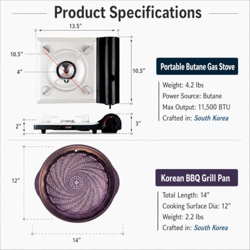 TECHEF - Stovetop Korean BBQ Non-Stick Grill Pan with Agni Portable Gas Stove Burner, Made in Korea (Grill Pan w Stove) - Image 5