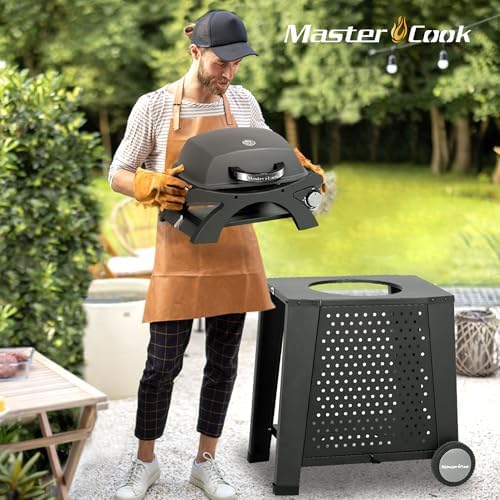 MASTER COOK Single Burner Propane Gas Grill, 11,500 BTU Portable Tabletop Barbecue Grill with Cart for Patio, Camping, Travel - Image 6