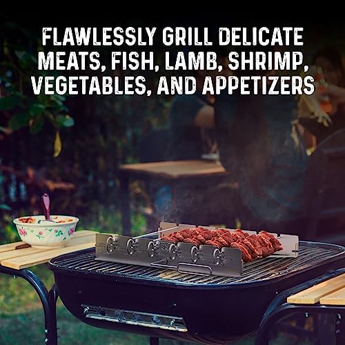 Yukon Glory Rotating Kabob Skewer Rack, Stainless, 6 Metal Skewers - Image 3