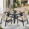 SUNSHINE VALLEY 5pc Patio Dining Set, 34.2" Square Table & 4 Rattan Chairs by SUNSHINEVALLEY