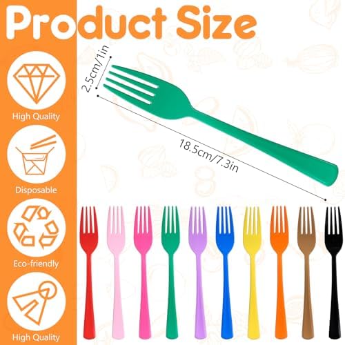 60 Pcs Green Disposable Plastic Forks Cutlery Heavy Duty Dinnerware Plastic Silverware Flatware for Home Office School Party Picnics Restaurant Outdoor Events or Every Day Use (Green) - Image 2