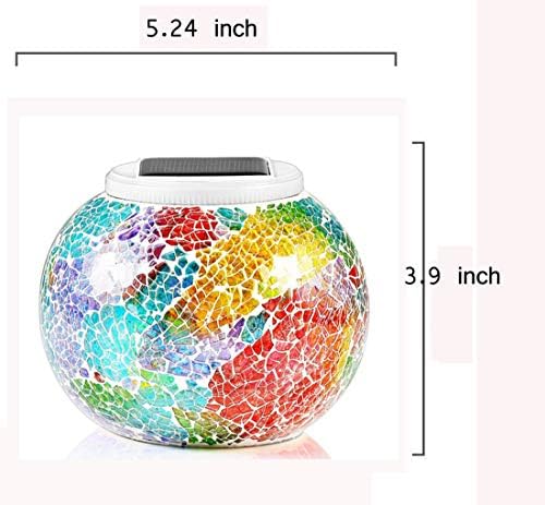 WSgift Color Changing Solar Powered Glass Mosaic Ball Led Garden Lights, Rechargeable Solar Table Lights, Outdoor Waterproof Solar Night Lights Table Lamps for Decorations, Ideal Gifts - Image 6