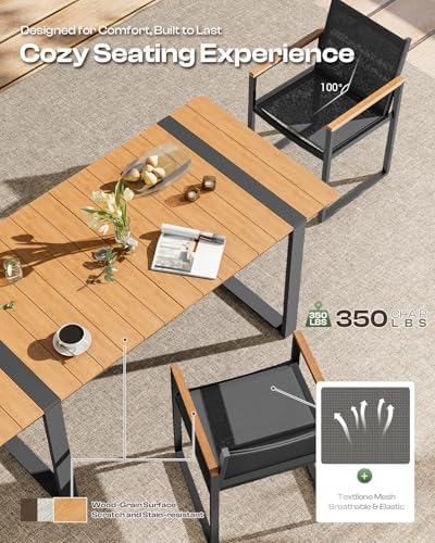 Outdoor Dining Chairs Set of 2, Aluminum Patio Dining Chairs - Image 3