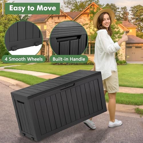 KAMABOKO Outdoor Storage Box, 85 Gallon Deck Box Outdoor Waterproof Patio - Image 4