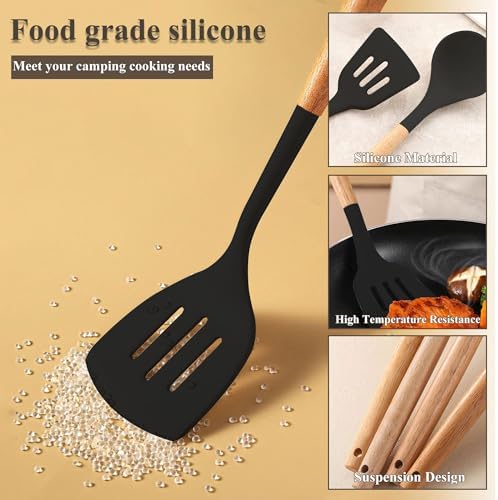 Camping Cooking Utensils Set, Silicone Cookware for Travel BBQ - Image 3