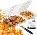 Grill Baskets for Outdoor Grill, 2 Pack Nesting Grill Basket with Handle by PitPassionInnovGrill