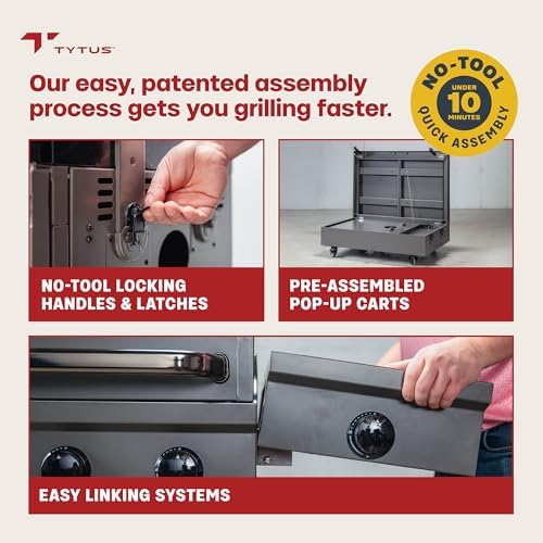 Tytus 3-in-1 Gas Grill, Charcoal Grill, Gas Griddle, Cover, Light, Stone - Image 6