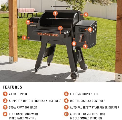 Blackstone 2258 Pellet Grill/Air Fryer Combo Unit, Black - Image 2