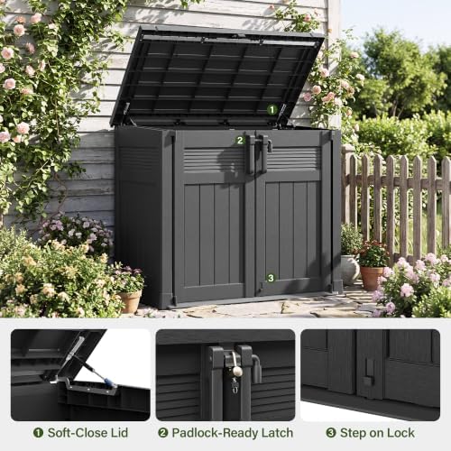Bifanuo 51 Cu Ft Resin Outdoor Storage Shed, Horizontal Storage Cabinet - Image 4