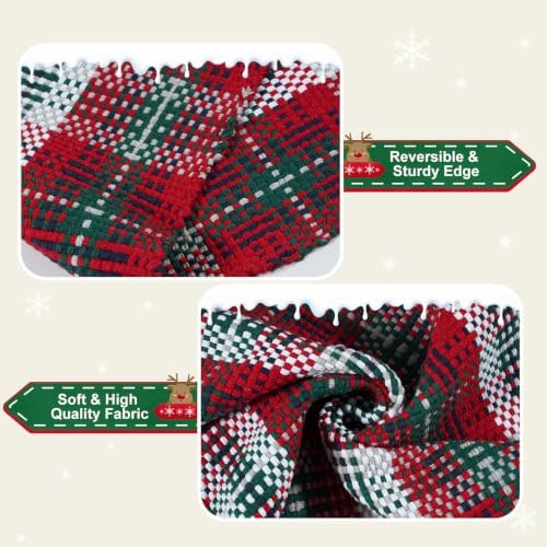 Christmas Door Mat 3' x 5' Buffalo Plaid Cotton Washable Outdoor Rug - Image 5
