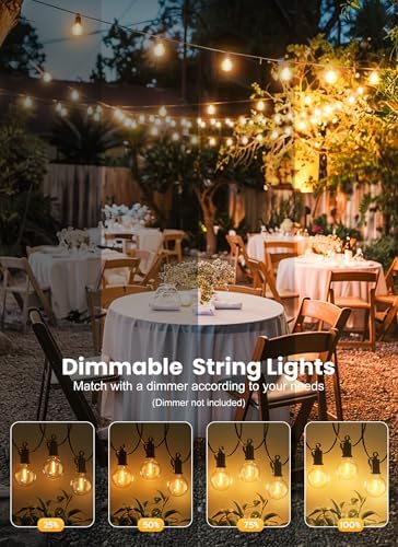 Outdoor String Lights, 100FT 100+2 G40 Bulbs Shatterproof Patio Lights - Image 7