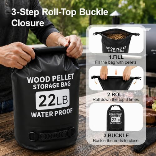 2 Pack Thickened 22 LB Wood Pellet Storage Containers Waterproof Bags - Image 6