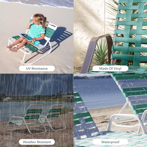 LukLoy 2" Wide 40ft Long Vinyl Straps for Patio Chairs Repairs, Green - Image 3