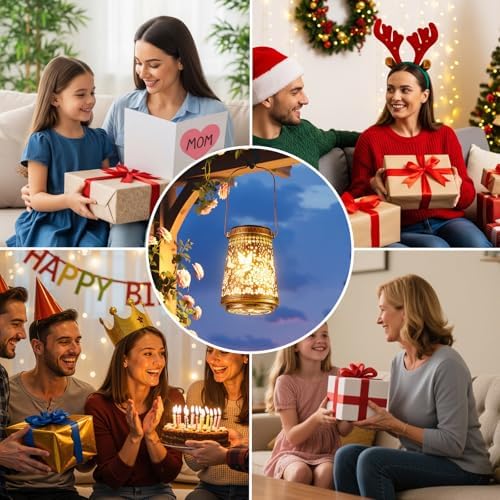 4 Pack Solar Lanterns Outdoor Waterproof, Birthday Gifts for Women Mom - Image 7