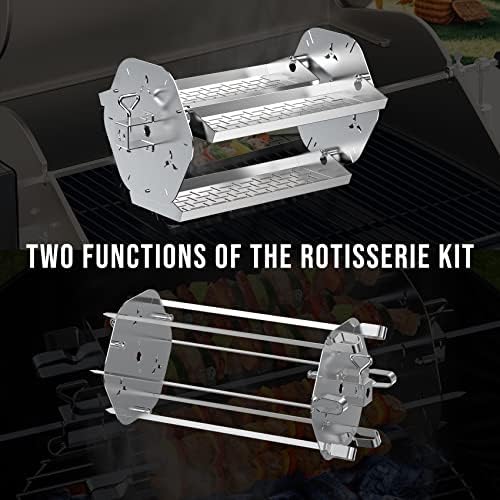 Skyflame Stainless Steel Rotisserie Trays with Shish-Kebab Skewer Set - Image 2
