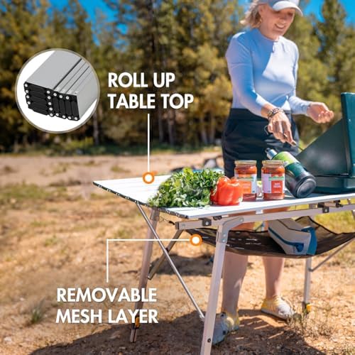 Portal Folding Camping Table, 132 LBS Outdoor Table with Adjustable Legs - Image 4